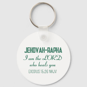 Simple Healing Faith God's Name White Minimalist Key Ring
