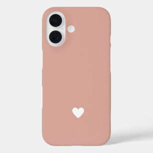 Simple Heart Blush Pink Modern Love Minimal Chic iPhone 16 Case