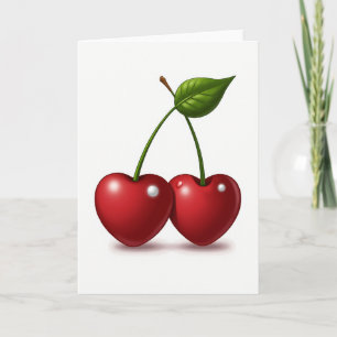 Simple Heart Cherries Card
