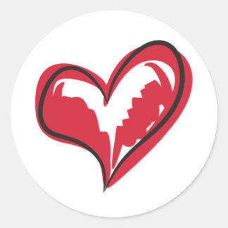 Simple Heart Classic Round Sticker