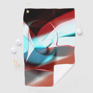 Simple heart design, crystalline tone mix in curve golf towel