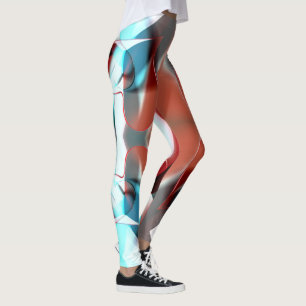 Simple heart design, crystalline tone mix in curve leggings