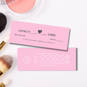 Simple Heart Elegant Pink Beauty Loyalty Card