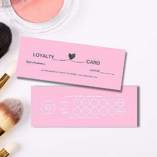Simple Heart Elegant Pink Beauty Loyalty Card