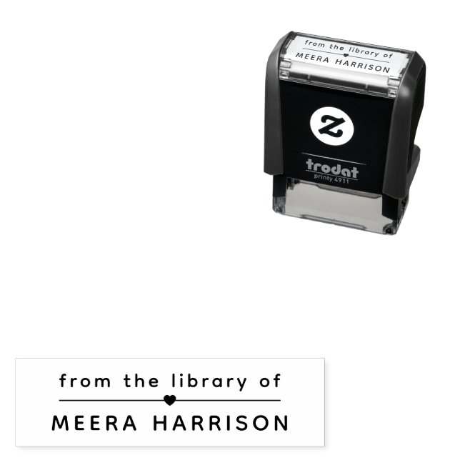 Simple Heart From The Library Of Name Self-inking Stamp (In Situ)