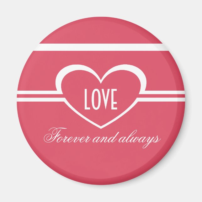 Simple Heart Magnet, Dark Pink Magnet (Front)