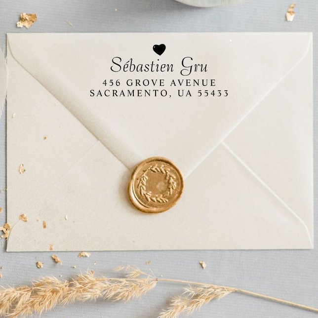 Simple Heart | Name wedding Self-inking Stamp (Creator Uploaded)