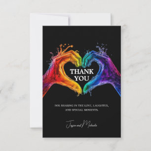 🌈❤️Simple Heart of Pride wedding Thank You Card