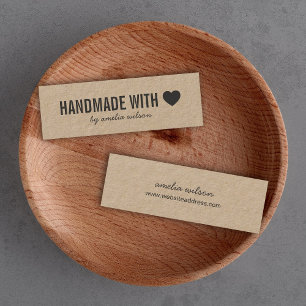 Simple Heart Rustic Handmade with Love Kraft Mini Business Card