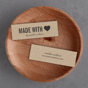 Simple Heart Rustic Made with Love Kraft Mini Business Card