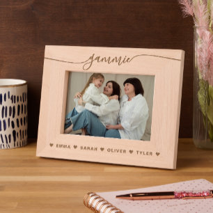 Simple Heart Script Grandma Gammie Lase Etched Frames