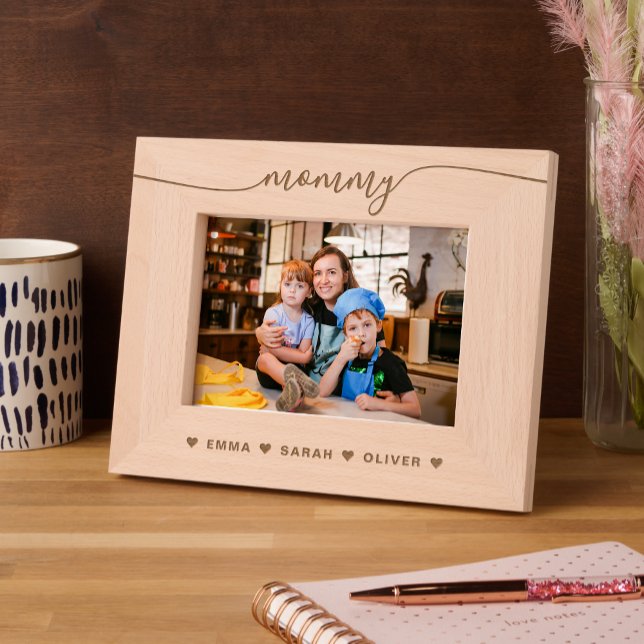 Simple Heart Script Mummy Mum Laser Etched (Creator Uploaded)