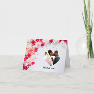  simple heart shaped personalised photo holiday card
