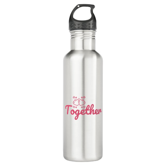 Simple Heart Together Forever Couple  710 Ml Water Bottle (Front)