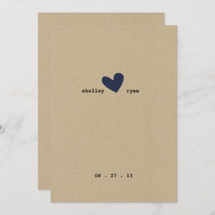 Simple Heart Wedding Invitation