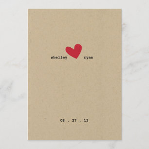 Simple Heart Wedding Invitation