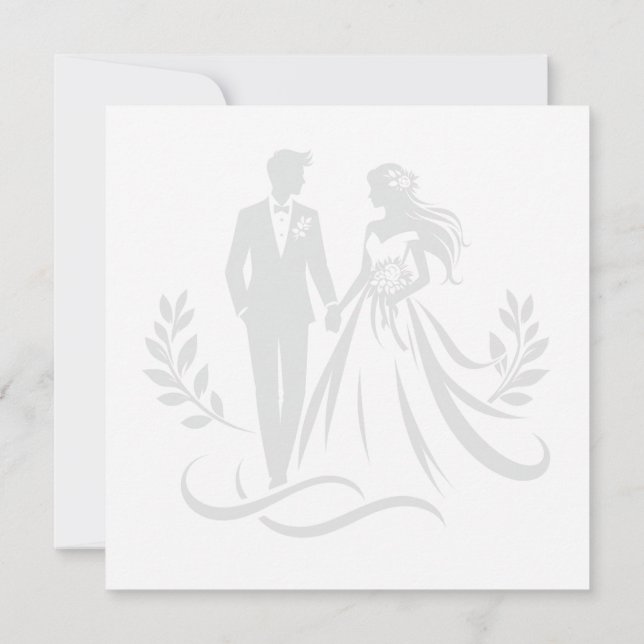 Simple Heart Wedding Thank You Card – Customizable (Back)