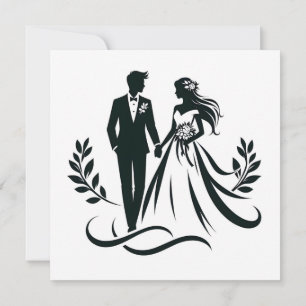 Simple Heart Wedding Thank You Card – Customizable