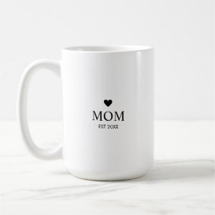 Simple Heart Year Established Mum Coffee Mug