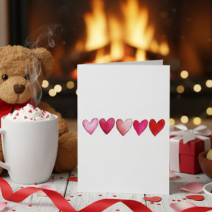 Simple Hearts Hand Drawn Minimalistic Valentine's  Card