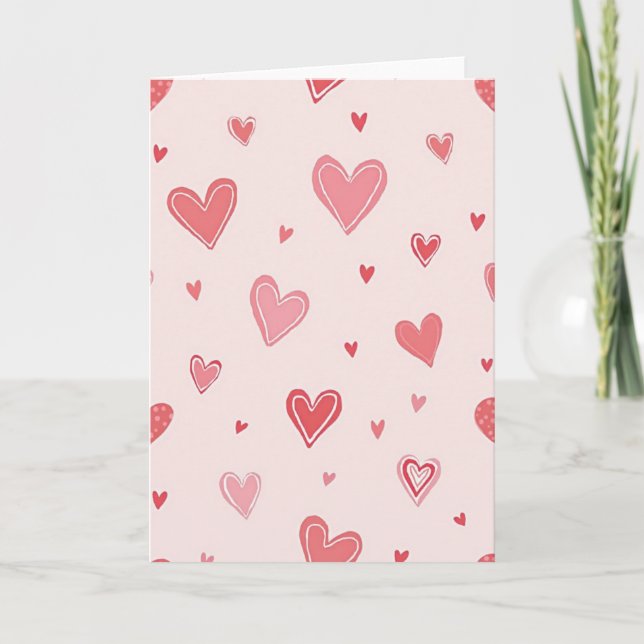 Simple Hearts Love Card (Front)