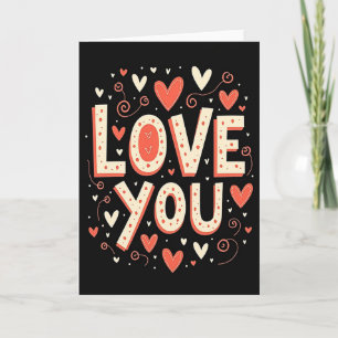 Simple Hearts Love You Card