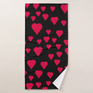 Simple hearts seamless pattern. Valentines day bac Bath Towel