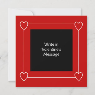 Simple Hearts Valentine's Day Add Message to Red Holiday Card