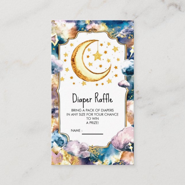 Simple Heavenly Star Celestial Baby Shower Enclosure Card (Front)