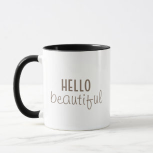 Simple Hello Beautiful Typography Mug