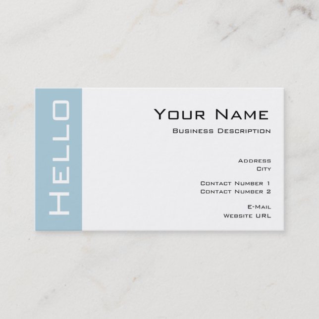Simple Hello Business card (Front)