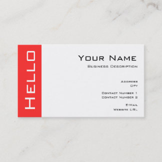 Simple Hello Business card