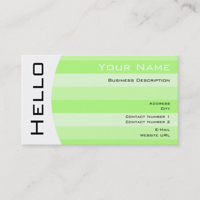 Simple Hello Business card (Front)