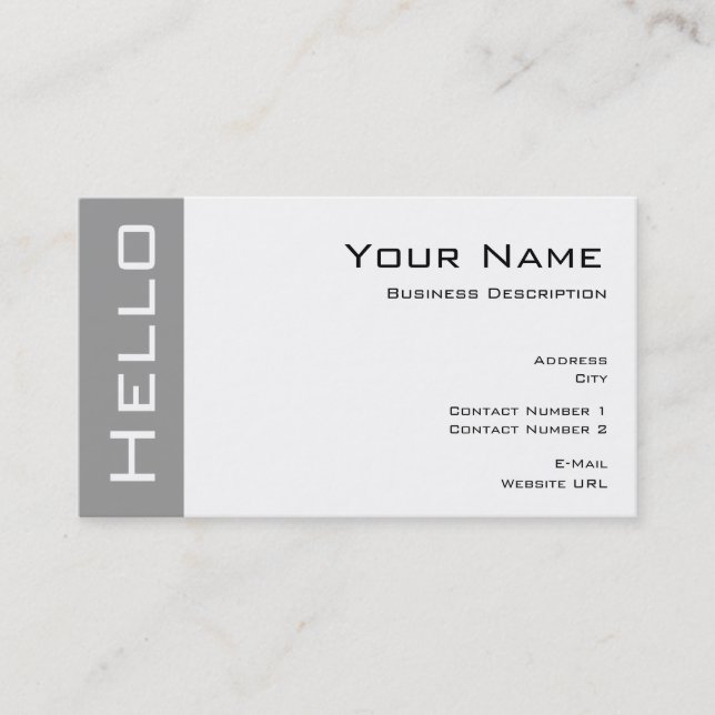 Simple Hello Business card (Front)