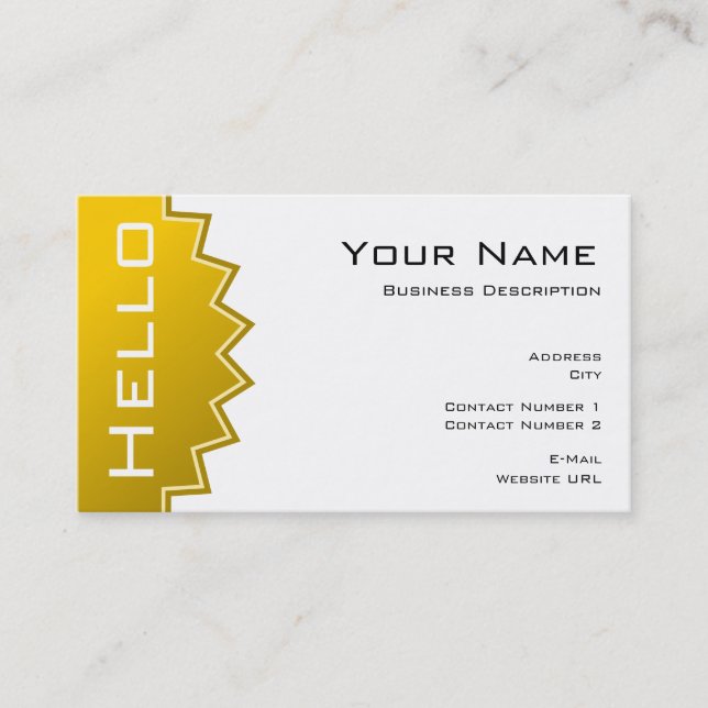 Simple Hello Business card (Front)
