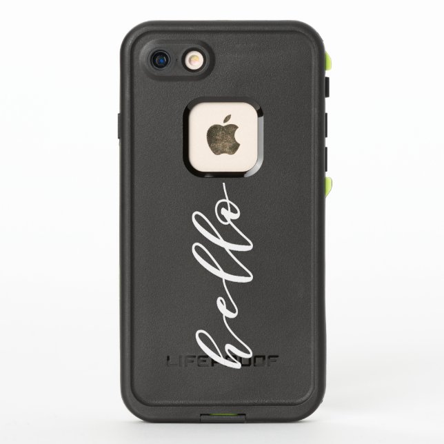 Simple Hello Design in Beautiful Typography Script LifeProof iPhone Case (Back)