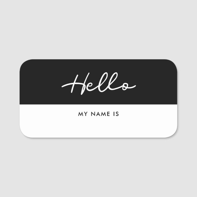 Simple Hello my name is Dry Erase Tag (Front)