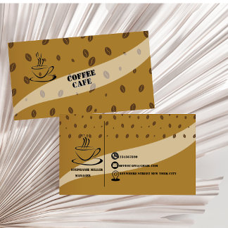 Simple high -end coffee house  business card