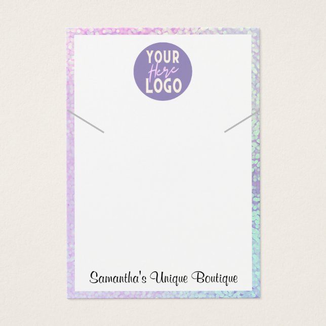 Simple Holder Necklace Display Logo Holographic (Front)