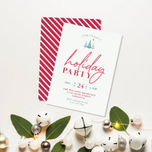 Simple Holiday Christmas Party Invitation Red
