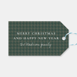 Simple Holiday houndstooth Ebony Gift Tags