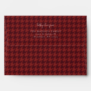 Simple Holiday houndstooth Falu red Envelope