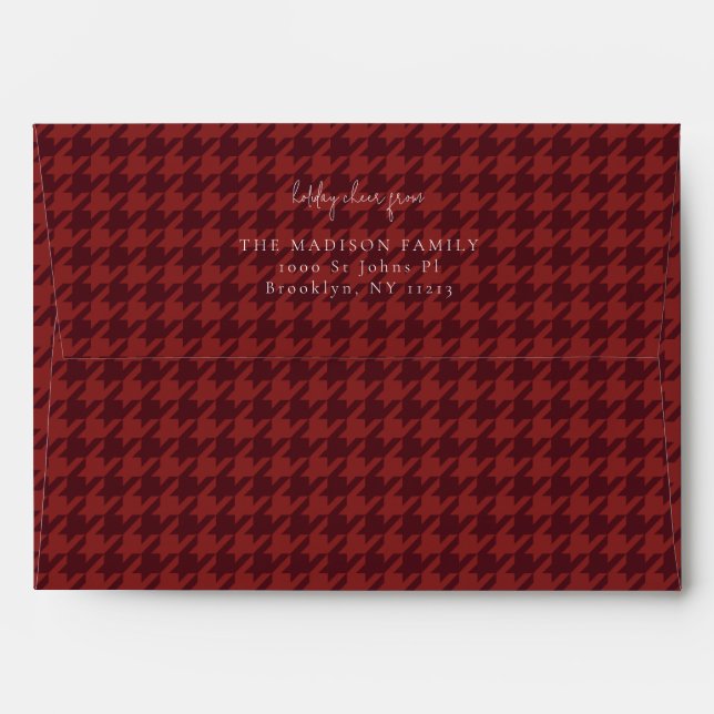 Simple Holiday houndstooth Falu red  Envelope (Back (Top Flap))