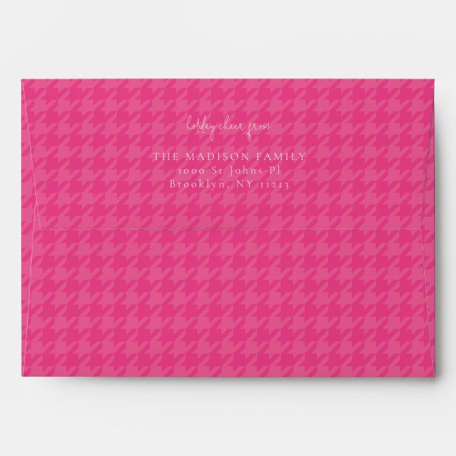 Simple Holiday houndstooth French Rose  Envelope (Back (Top Flap))
