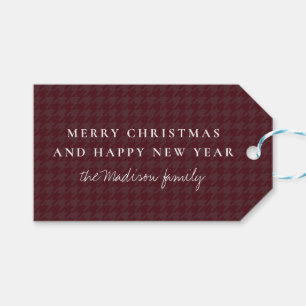 Simple Holiday houndstooth Light Chocolate Gift Tags