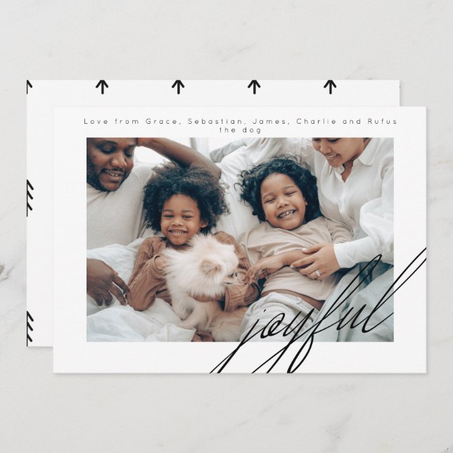 Simple Holiday Joyful Photo Personalised (Front/Back)