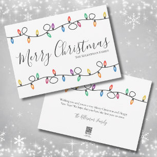 Simple Holiday Lights Merry Christmas Card