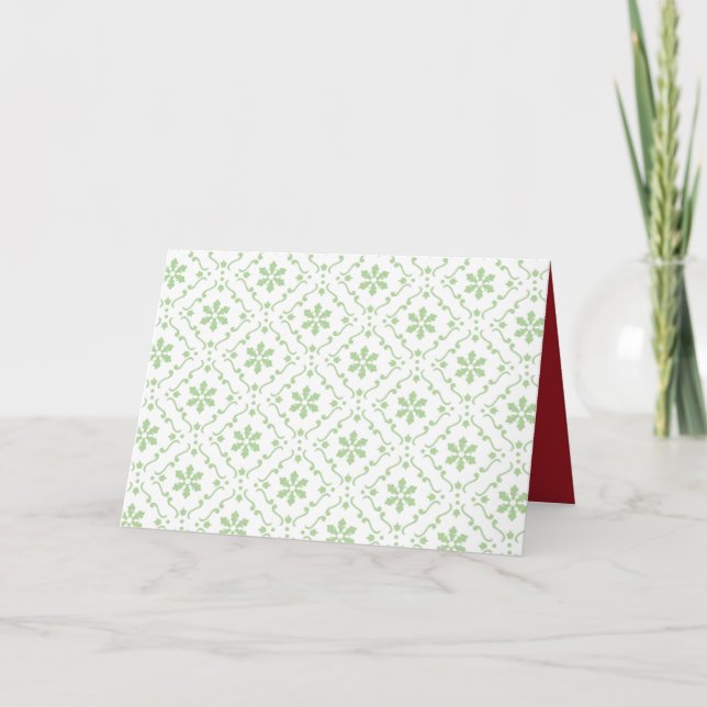 Simple Holiday Red Green Personalised Custom Card (Front)