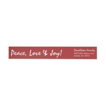 Simple Holiday Red Wraparound Return Address Label