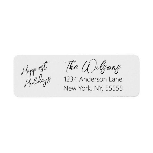 Simple Holiday Return Address Labels (Front)